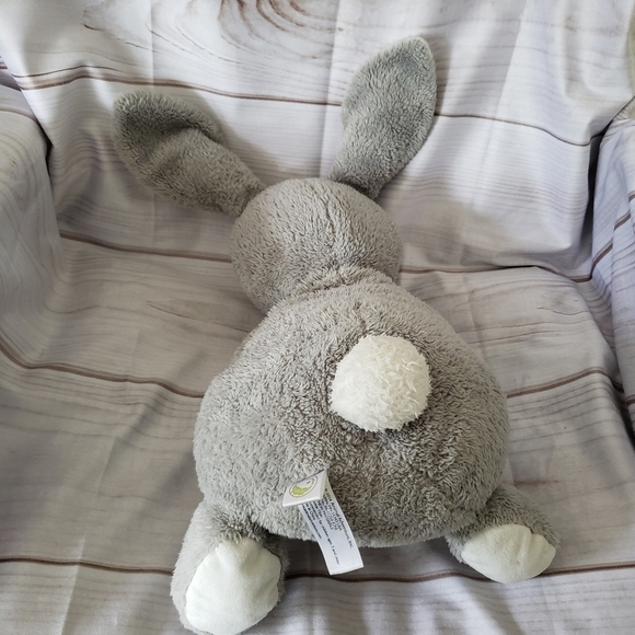 Animal Adventure Gray White Bunny Rabbit With Carrot Plush 15" Stuffed 2014 HTF - Picture 6 of 11